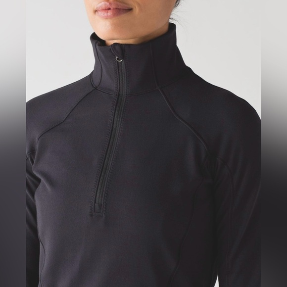 Lululemon Rush Hour 1/2 Zip Black Thumb Holes Size 4 - Picture 5 of 14